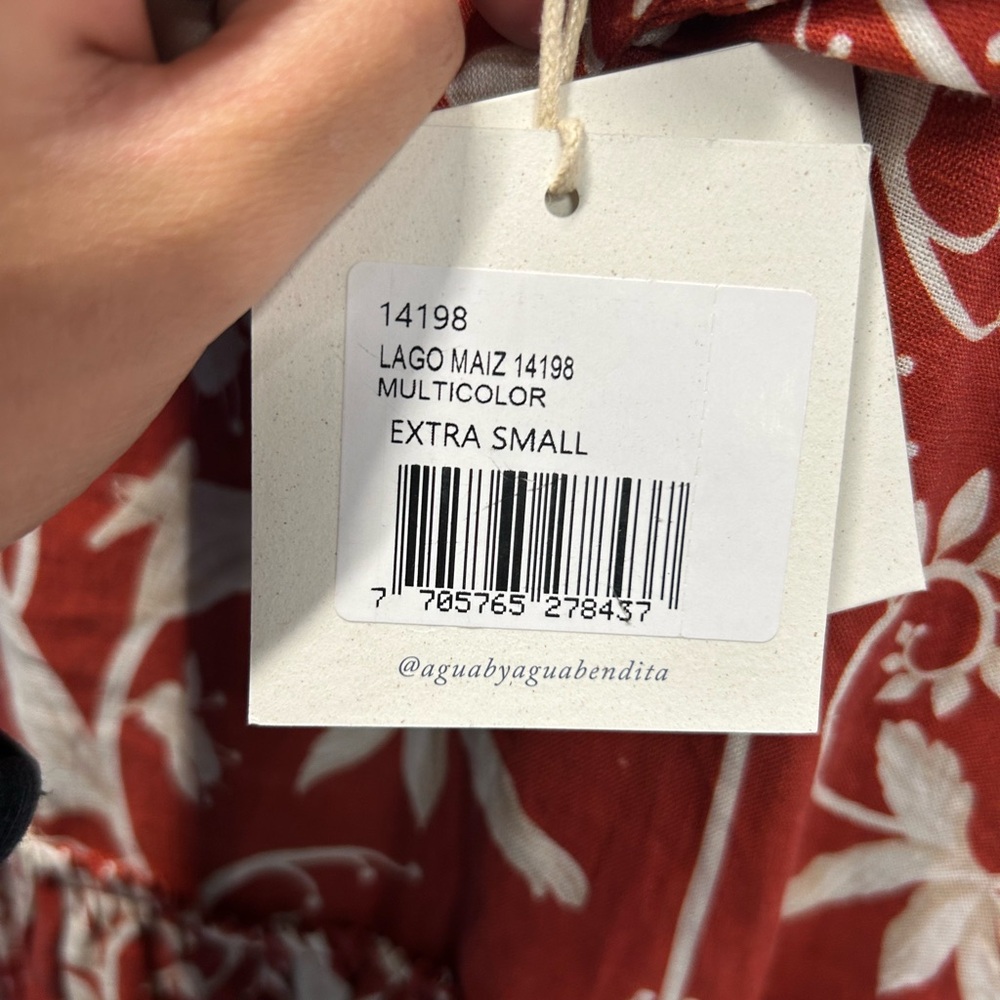 Agua by Agua Bendita Linen Lago Maiz Midi Dress Extra Small - Picture 8 of 12